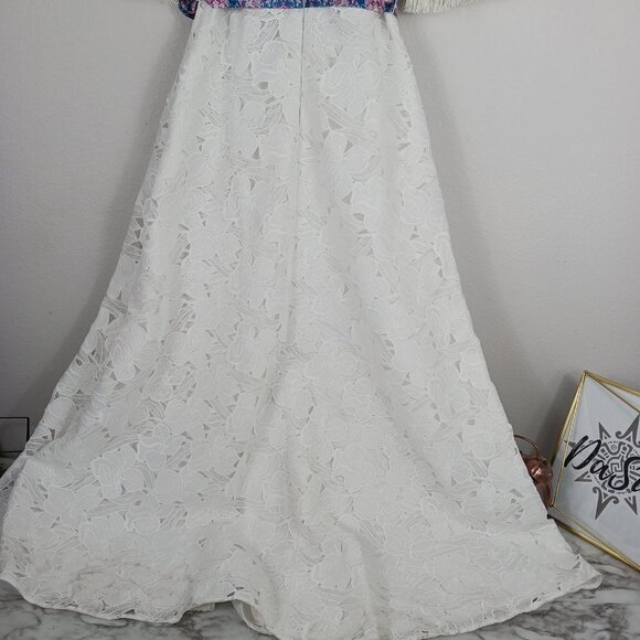 NEW Sachin & Babi Anthropologie White Lace Maxi Dress Women's Size 4 v-neck - Picture 8 of 13